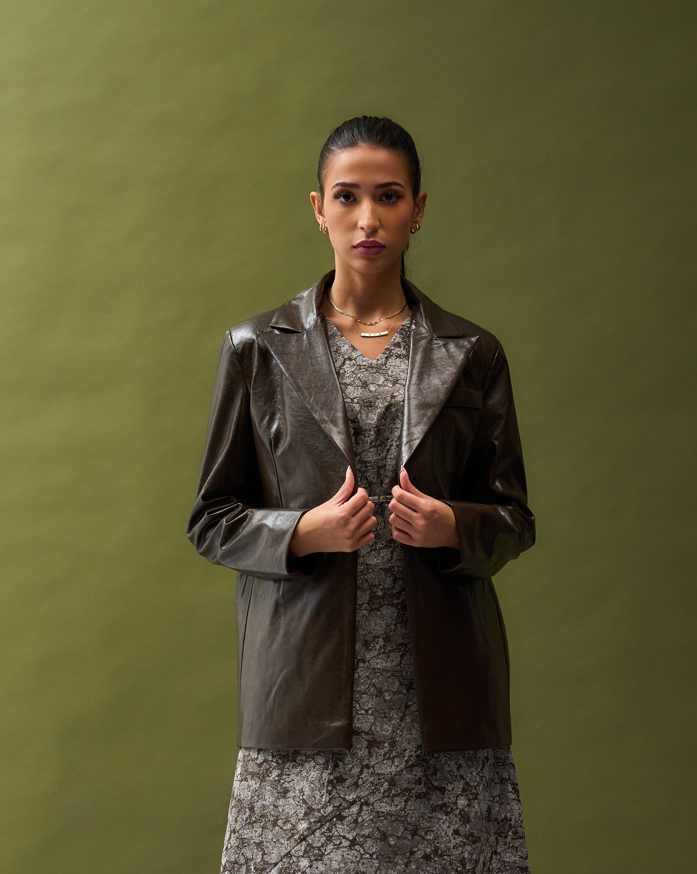 Chocolate Leather blazer