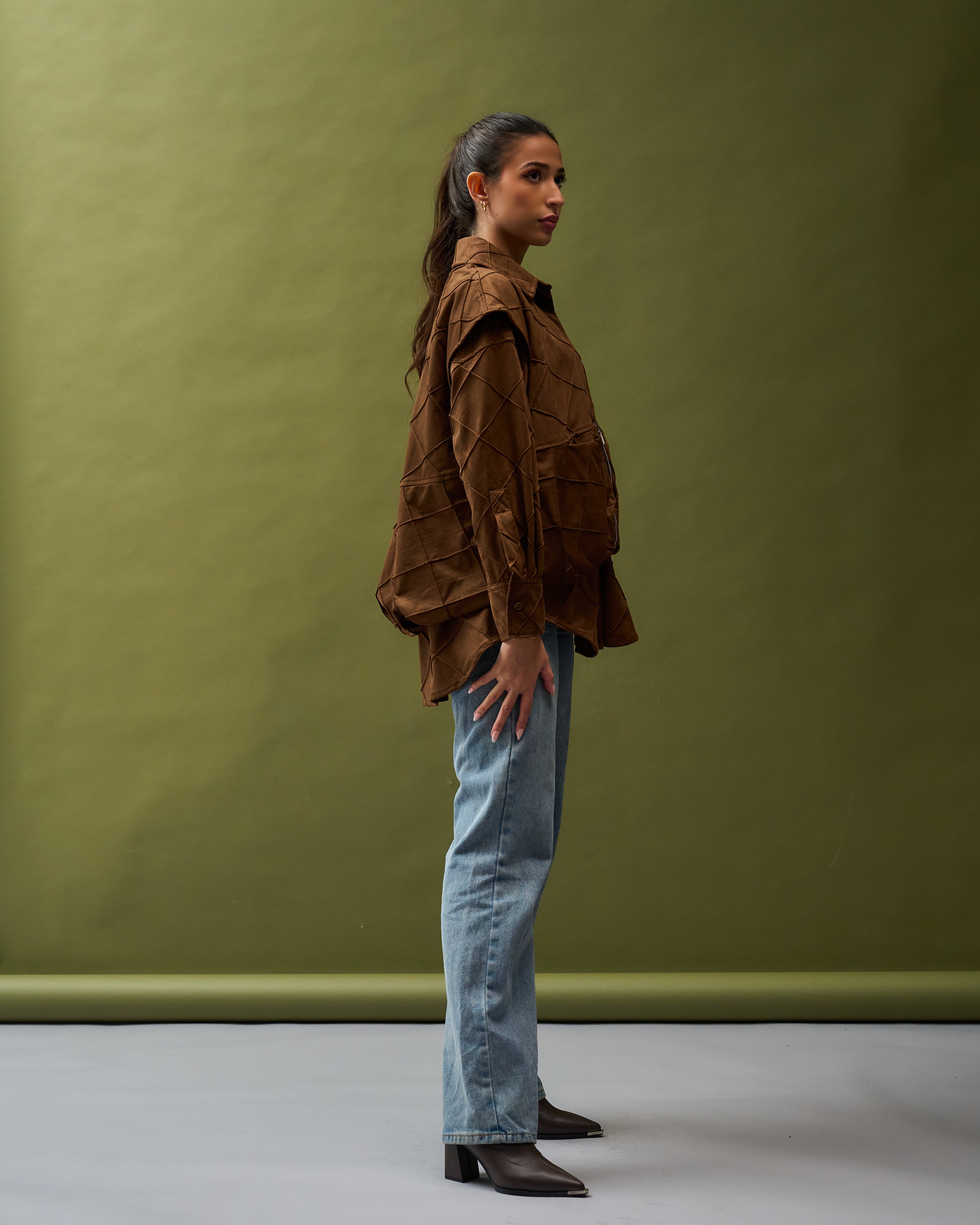 brown suede top & vest