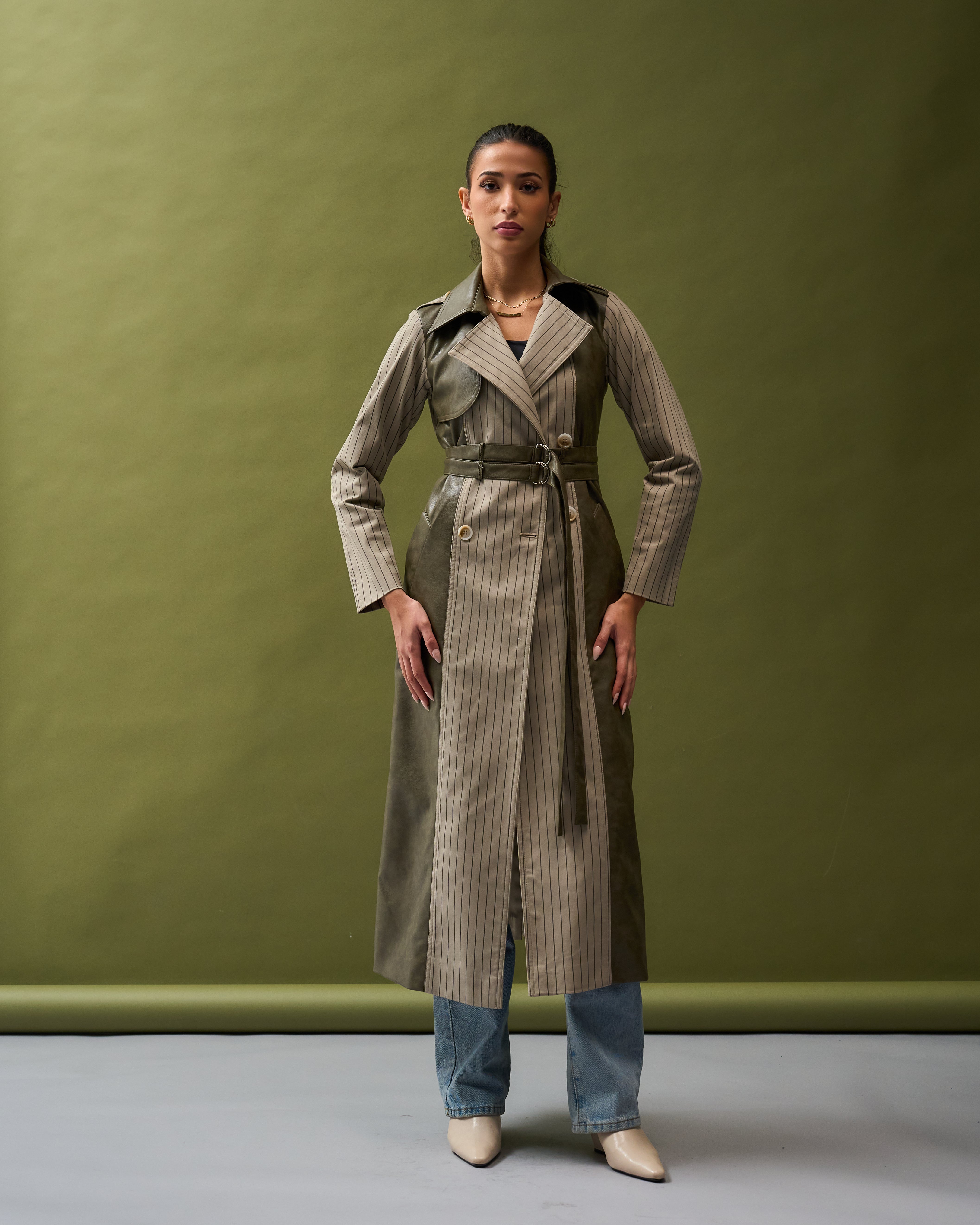 Belted Two Tone trench