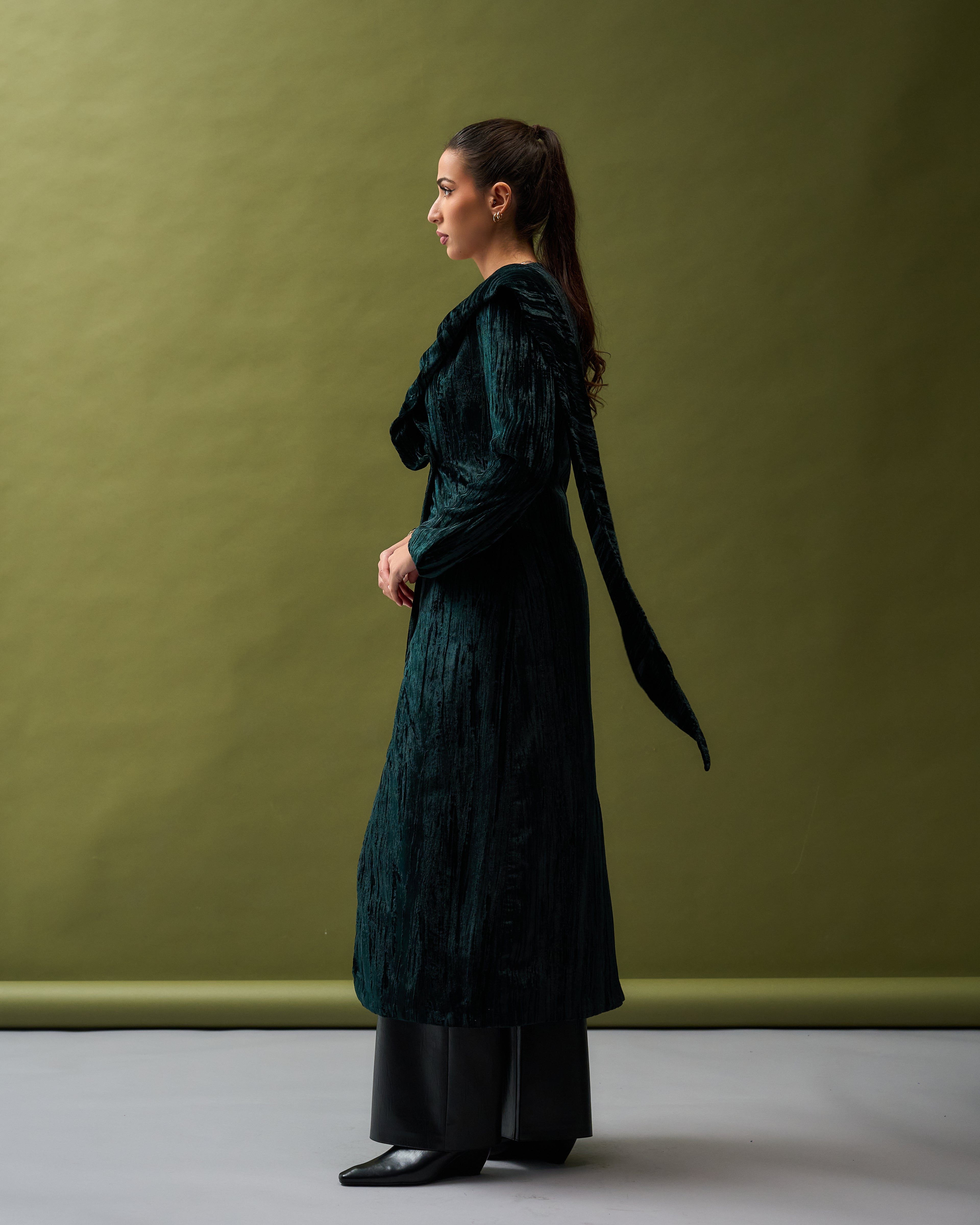 Deep Green Velvet Blazer