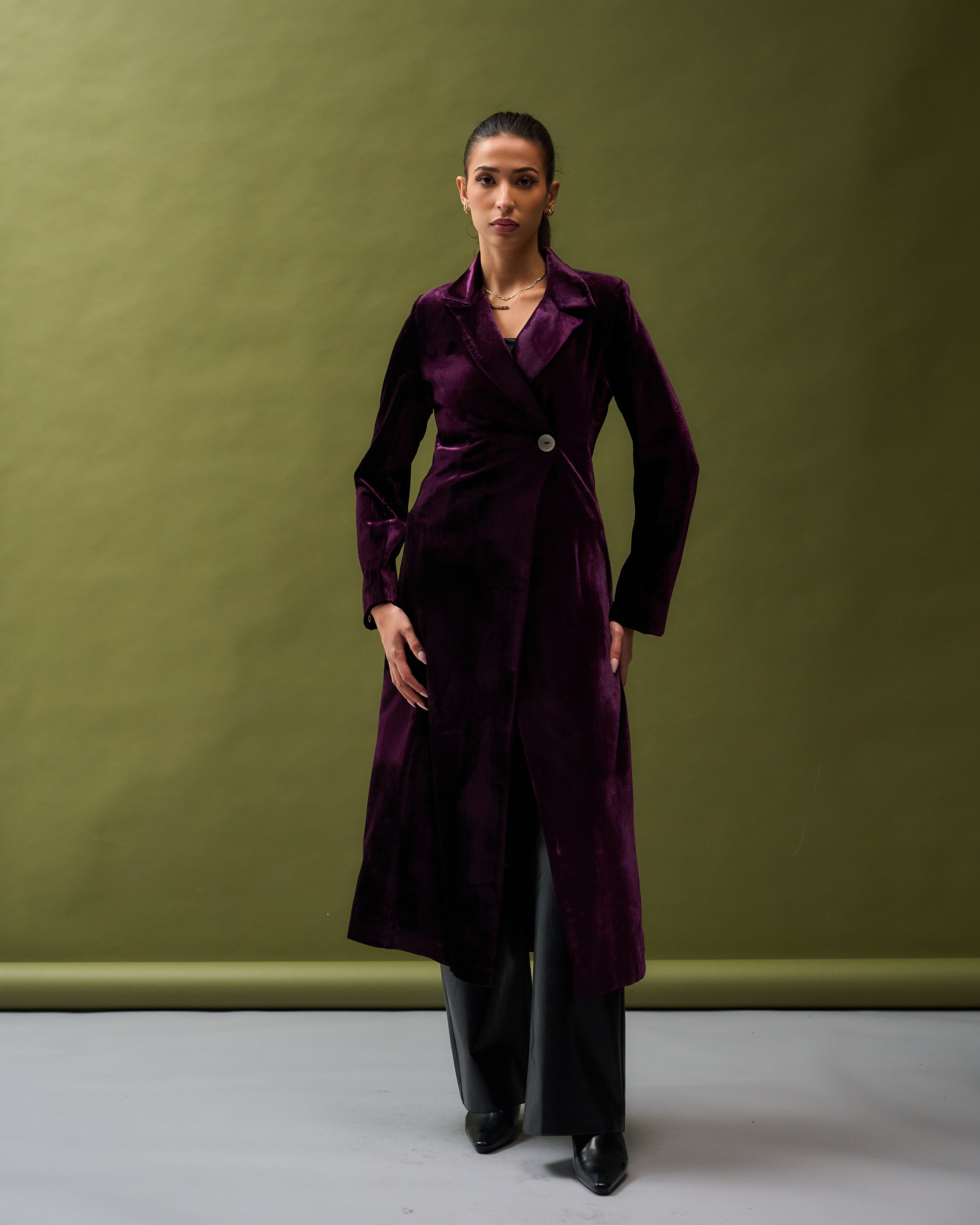 Aubergine Velvet blazer
