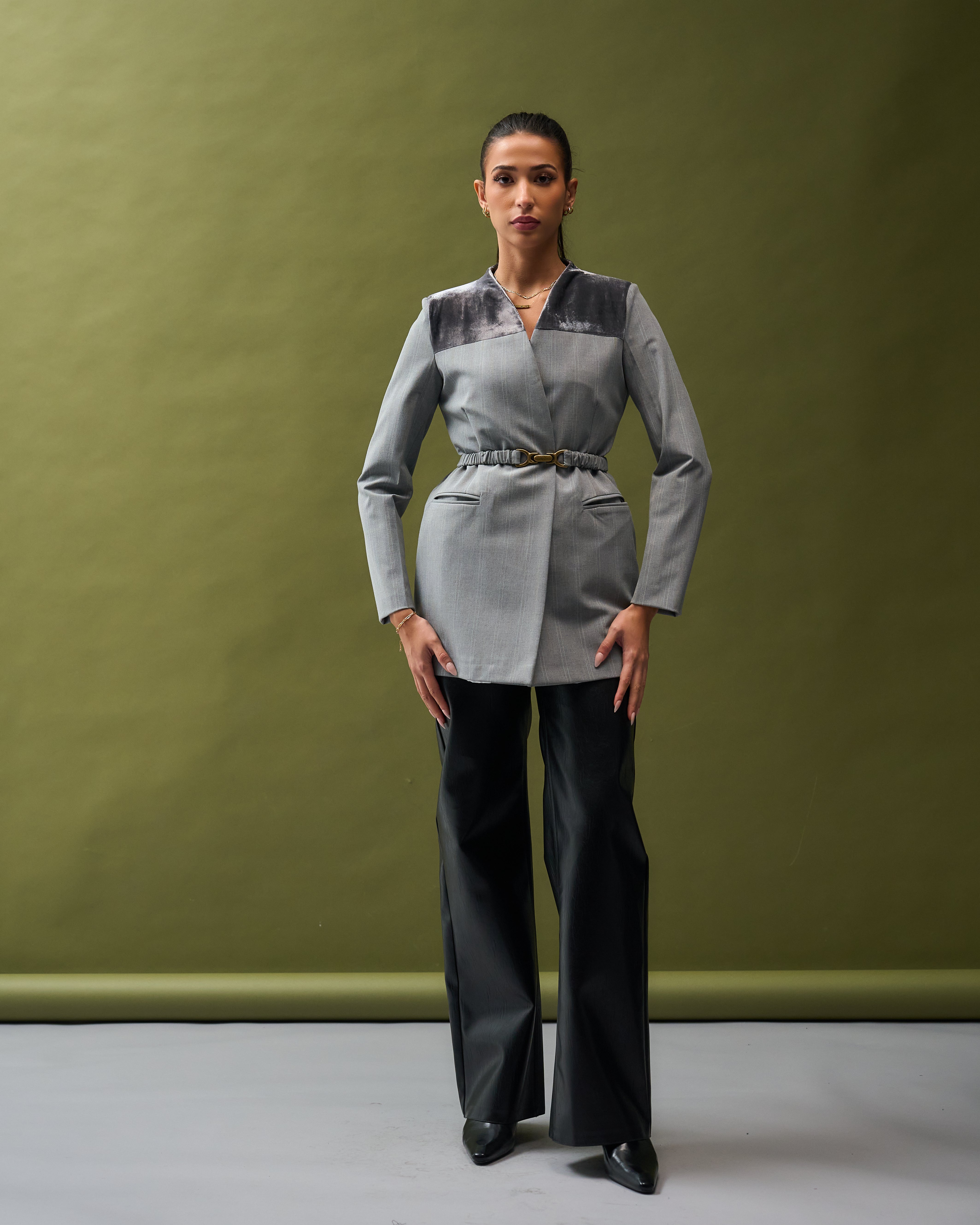 Velvet Detail blazer