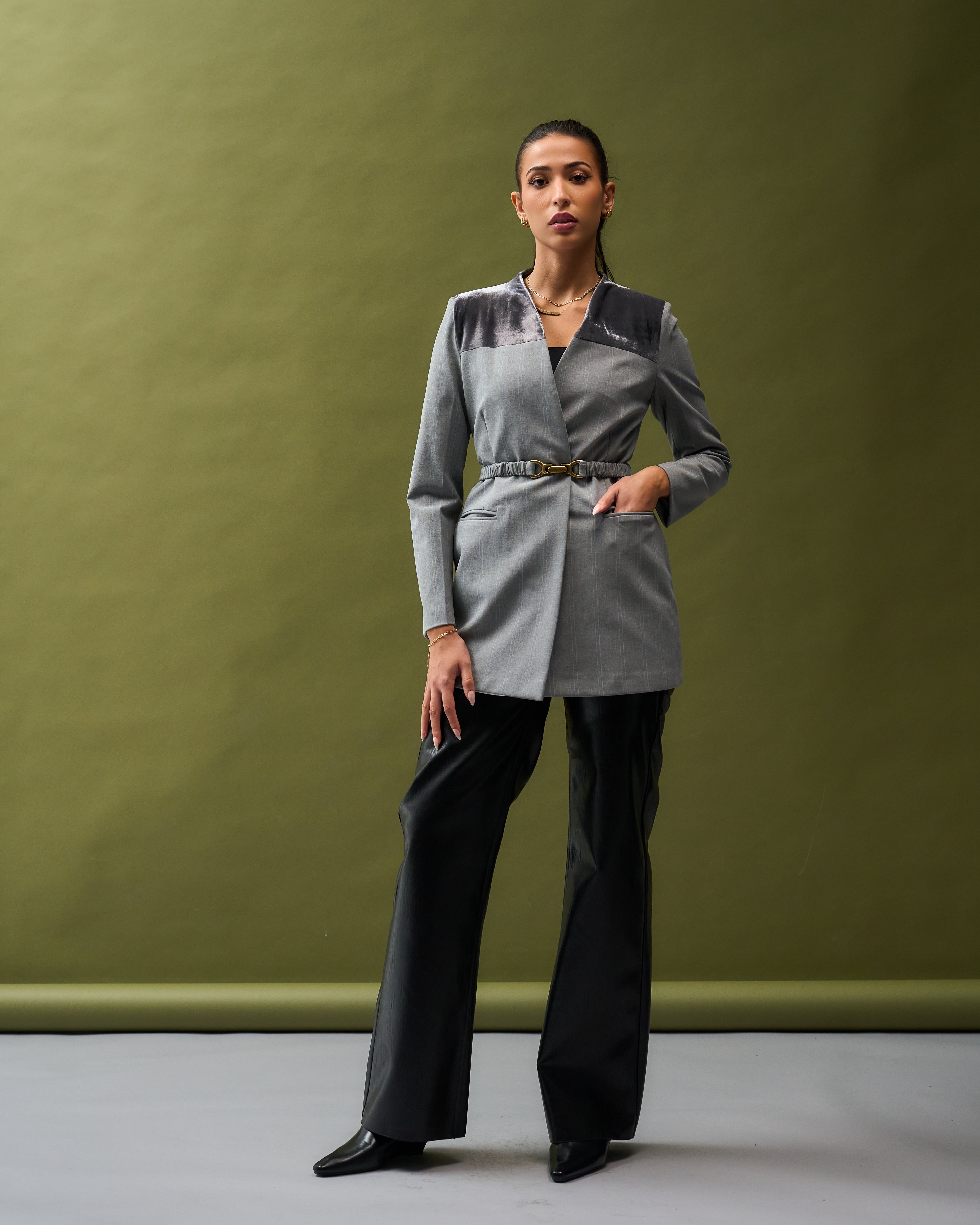 Velvet Detail blazer