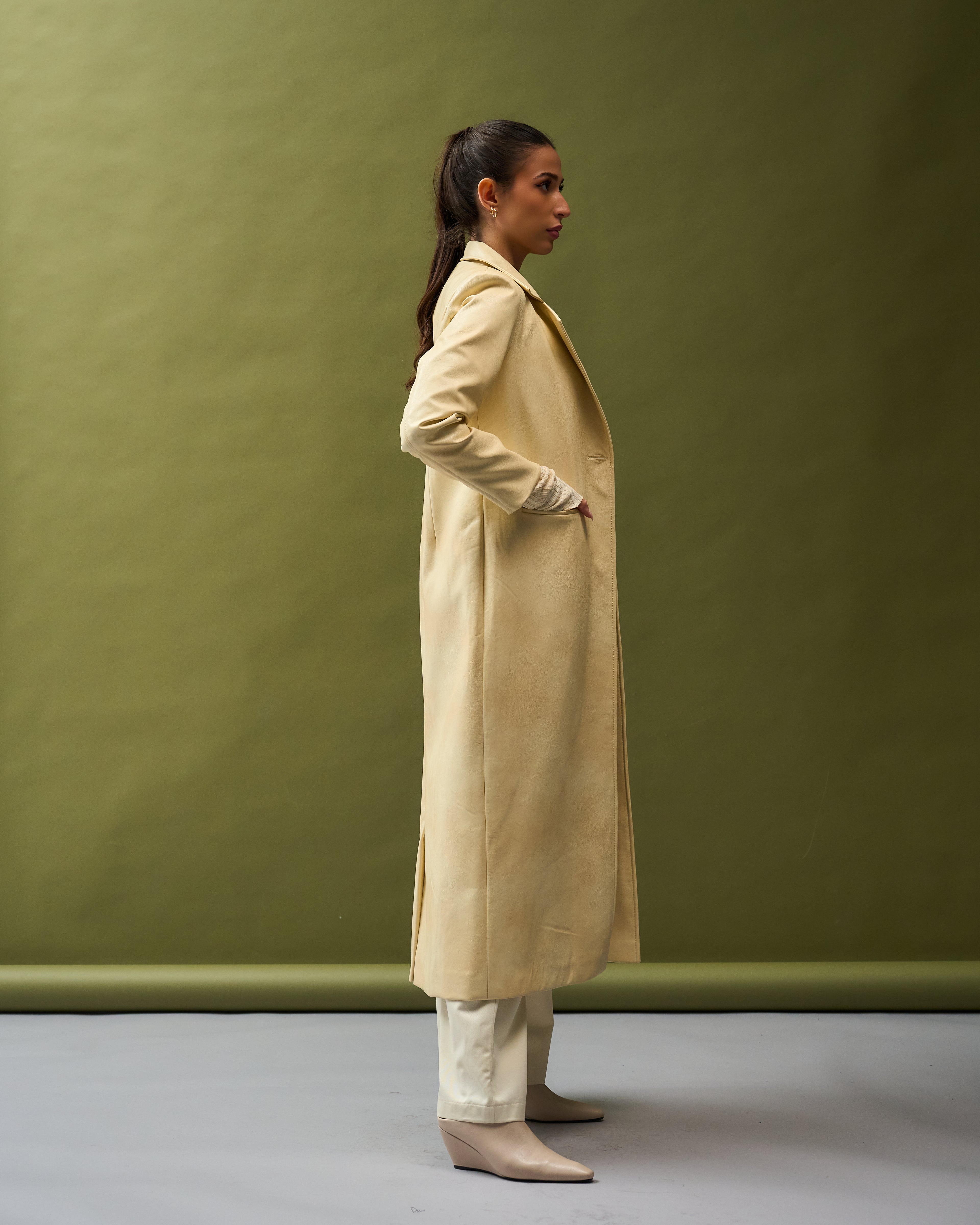 Butter Yellow Leather blazer