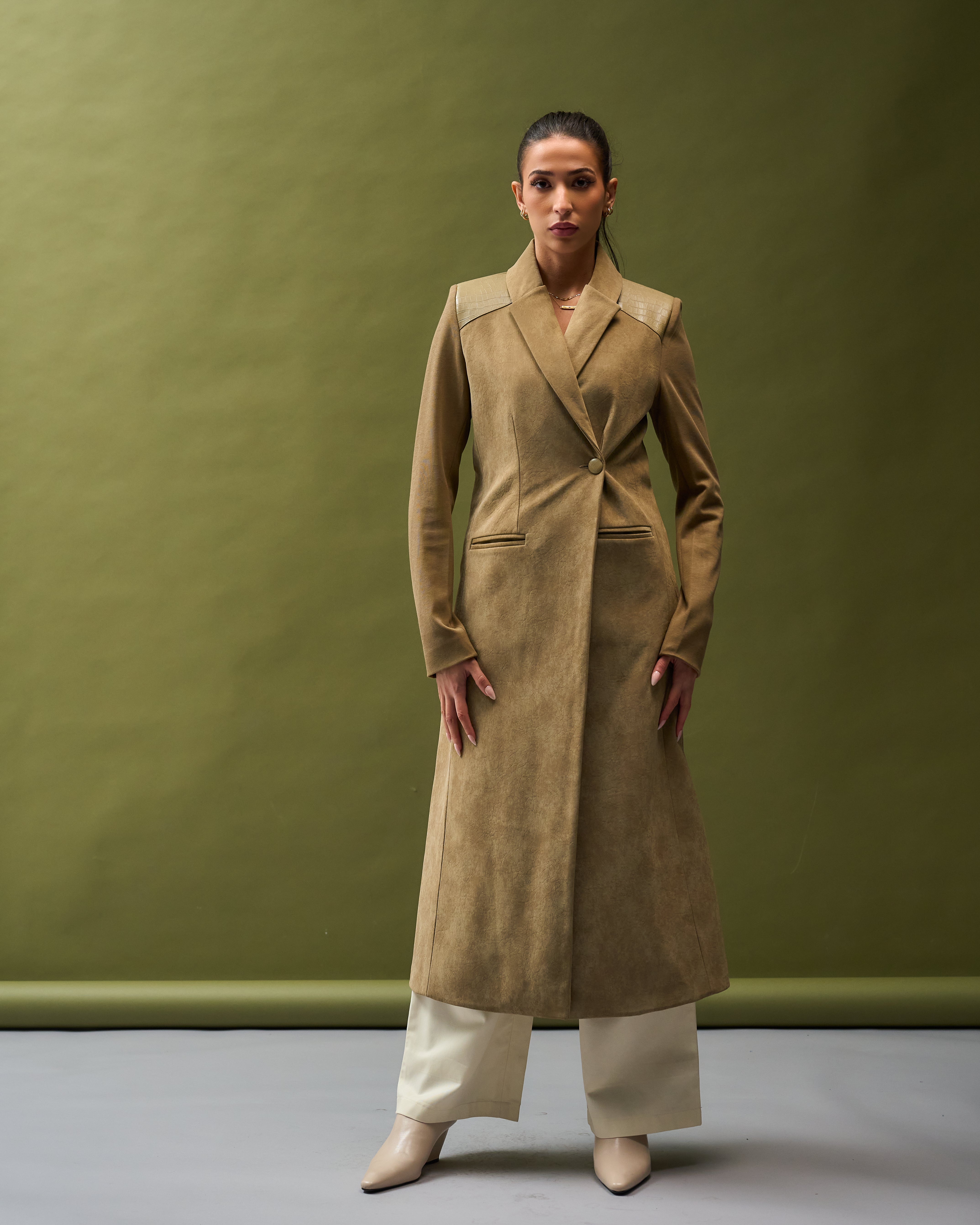 Croc Shoulder Leather blazer