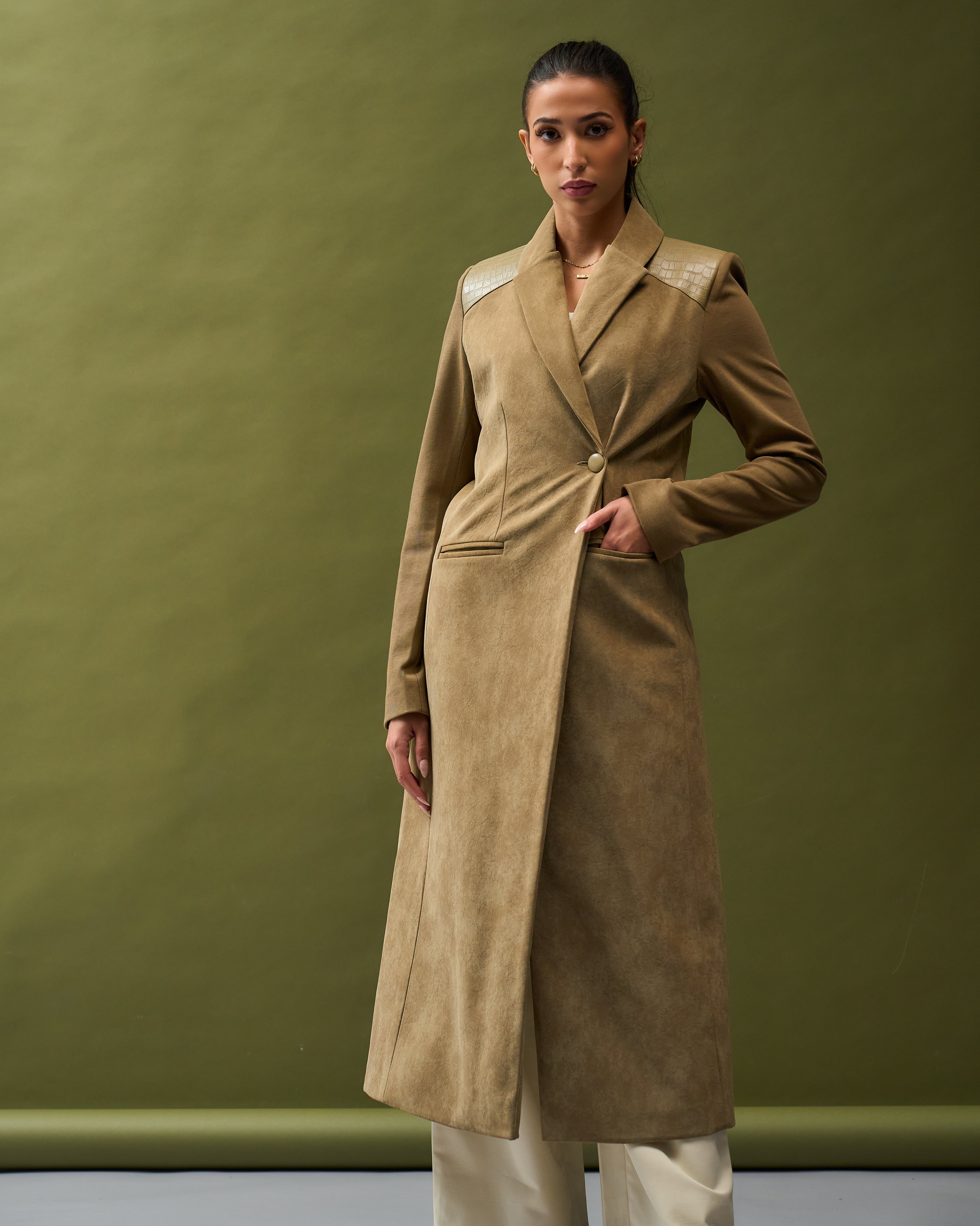 Croc Shoulder Leather blazer