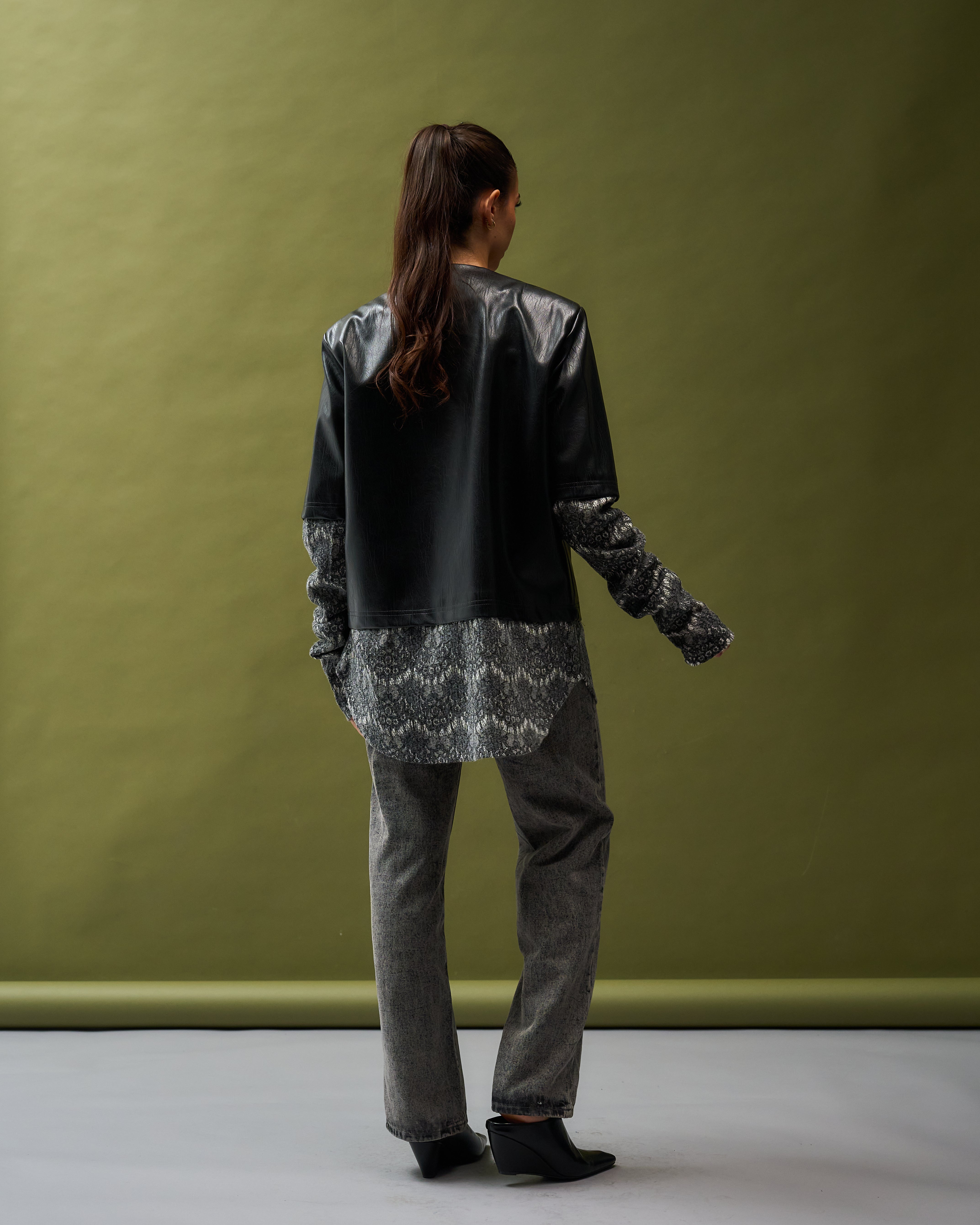 Leather X Lace jacket