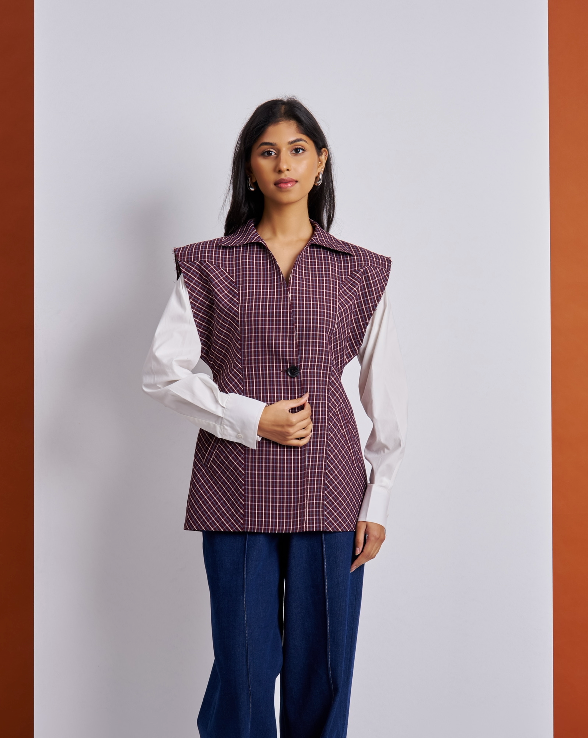 Chequered padded top