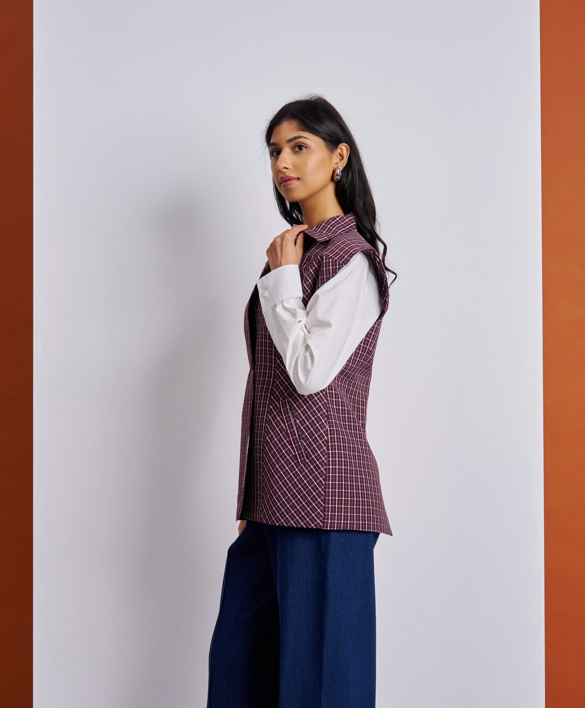 Chequered padded top