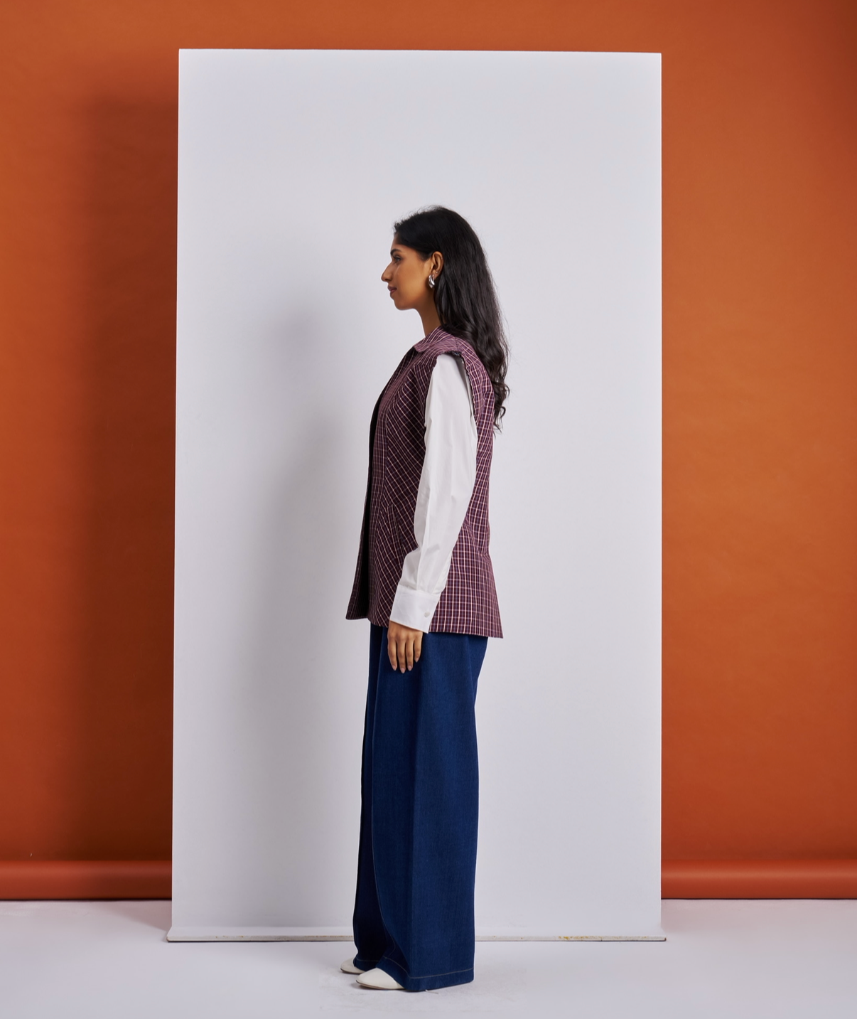 Chequered padded top