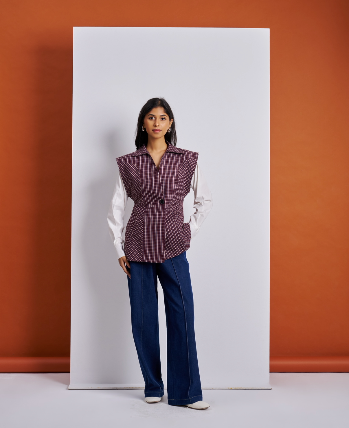 Chequered padded top