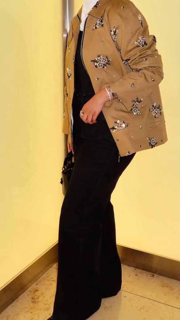 Camel Embellished Jacket