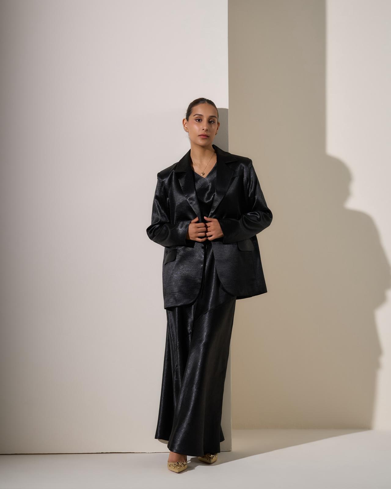 black satin blazer