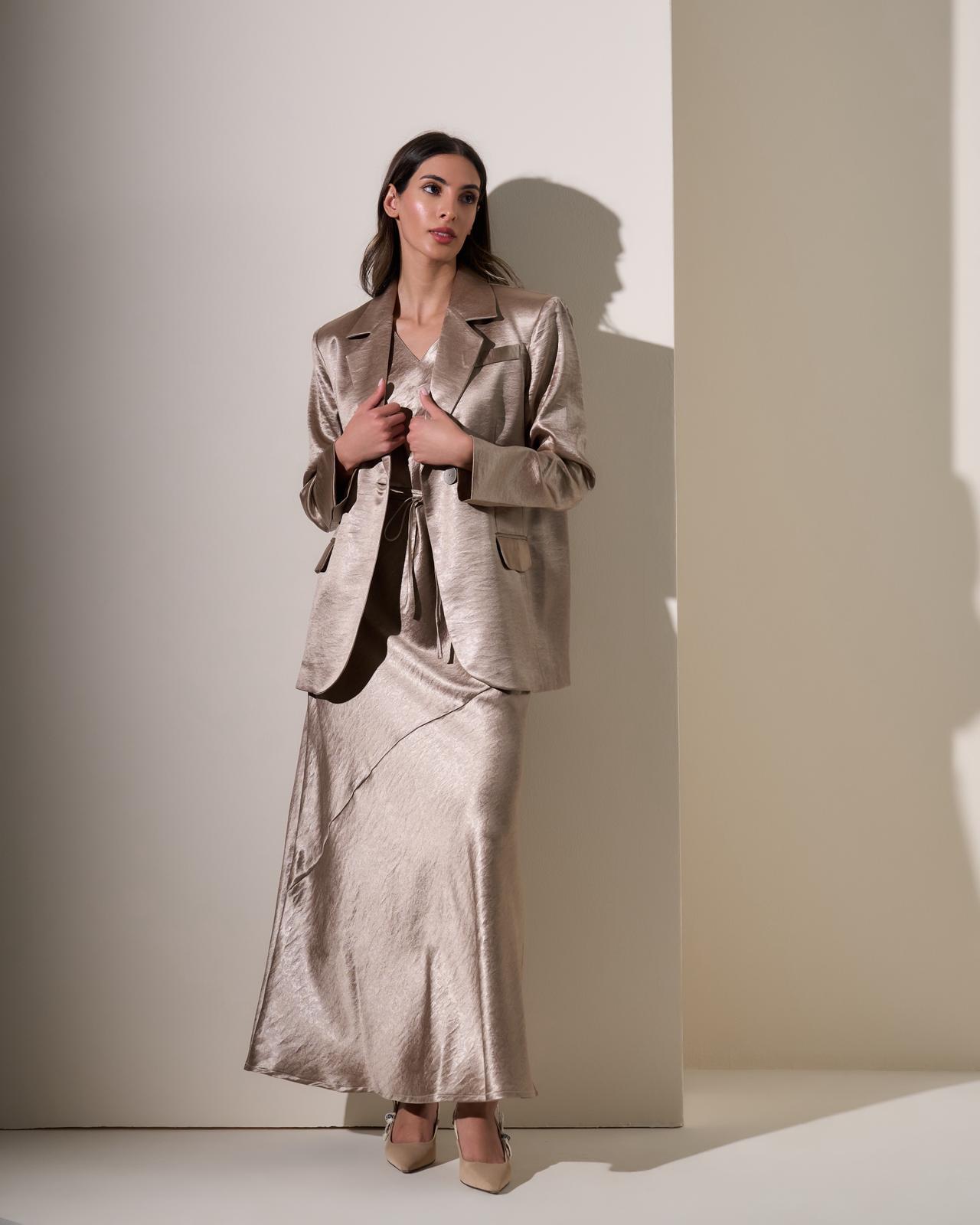 Champagne satin blazer