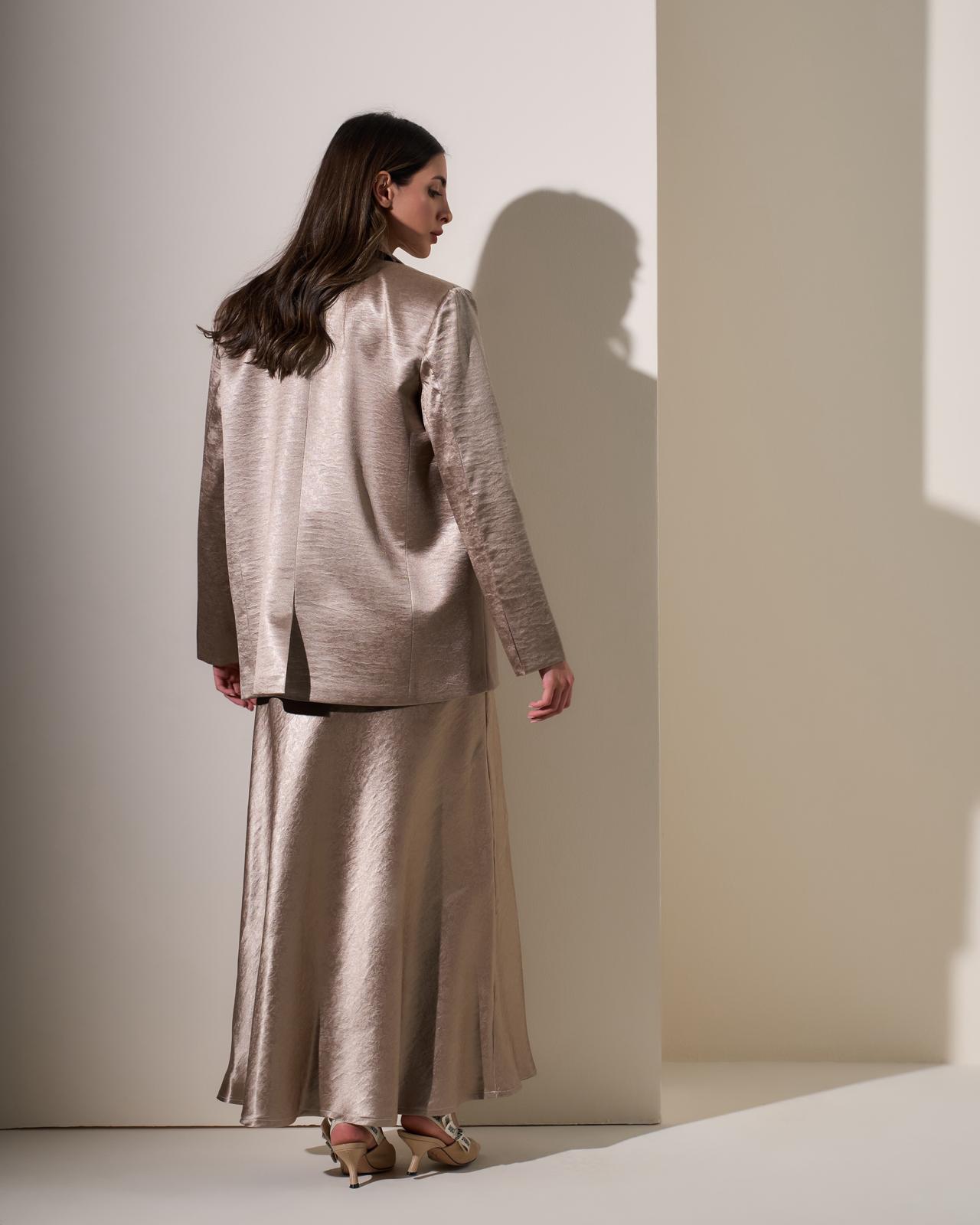 Champagne satin blazer